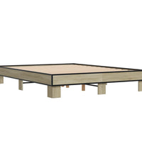 Bettgestell Sonoma-Eiche 150x200 cm Holzwerkstoff und Metall
