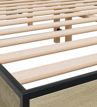Bettgestell Sonoma-Eiche 150x200 cm Holzwerkstoff und Metall