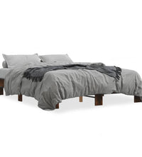 Bettgestell Räuchereiche 150x200 cm Holzwerkstoff und Metall