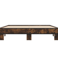 Bettgestell Räuchereiche 150x200 cm Holzwerkstoff und Metall