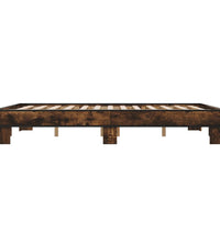 Bettgestell Räuchereiche 150x200 cm Holzwerkstoff und Metall
