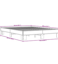 Bettgestell Räuchereiche 150x200 cm Holzwerkstoff und Metall