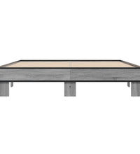 Bettgestell Grau Sonoma 150x200 cm Holzwerkstoff und Metall