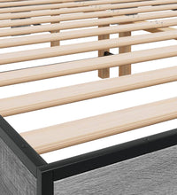 Bettgestell Grau Sonoma 150x200 cm Holzwerkstoff und Metall