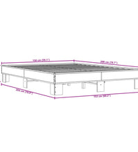 Bettgestell Grau Sonoma 150x200 cm Holzwerkstoff und Metall