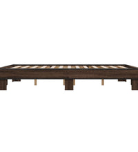 Bettgestell Braun Eichen-Optik 150x200 cm Holzwerkstoff Metall