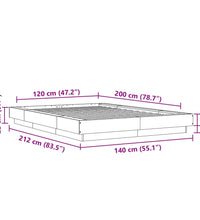 Bettgestell Schwarz 120x200 cm Holzwerkstoff