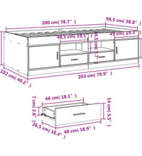 Tagesbett mit Schubladen ohne Matratze Sonoma-Eiche 100x200 cm