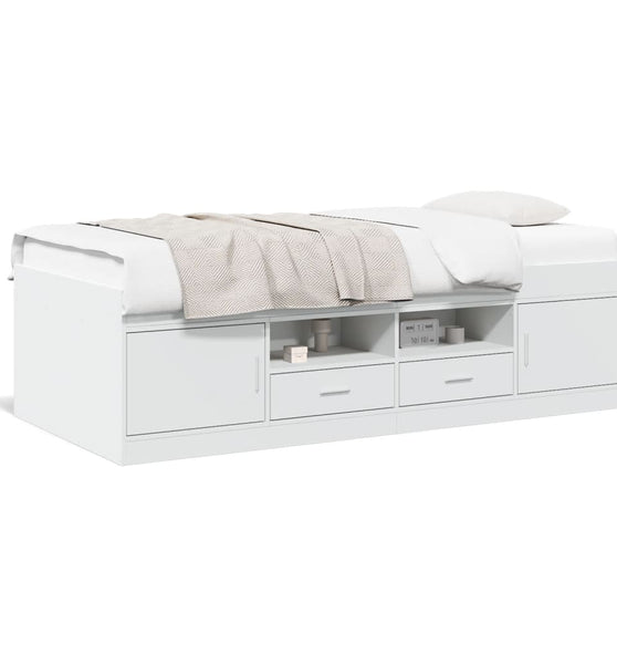Tagesbett mit Schubladen Weiß 90x200 cm Holzwerkstoff