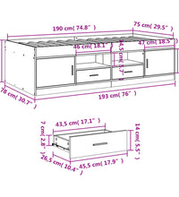 Tagesbett mit Schubladen ohne Matratze Weiß 75x190 cm