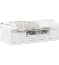 Tagesbett mit Schubladen ohne Matratze Weiß 75x190 cm