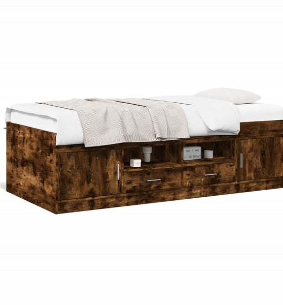 Tagesbett mit Schubladen Räuchereiche 75x190 cm Holzwerkstoff