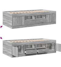Tagesbett mit Schubladen ohne Matratze Grau Sonoma 75x190 cm