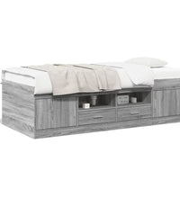 Tagesbett mit Schubladen ohne Matratze Grau Sonoma 75x190 cm