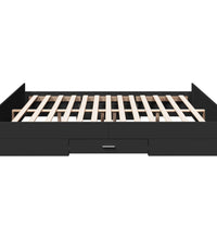 Bettgestell mit Schubladen Schwarz 200x200 cm Holzwerkstoff