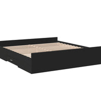 Bettgestell mit Schubladen Schwarz 200x200 cm Holzwerkstoff