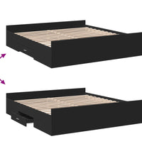Bettgestell mit Schubladen Schwarz 200x200 cm Holzwerkstoff