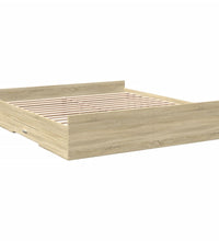 Bettgestell mit Schubladen Sonoma-Eiche 200x200cm Holzwerkstoff