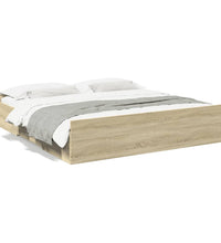 Bettgestell mit Schubladen Sonoma-Eiche 200x200cm Holzwerkstoff