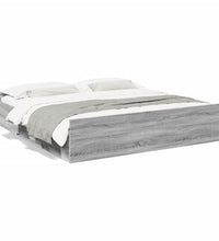 Bettgestell mit Schubladen Grau Sonoma 200x200cm Holzwerkstoff