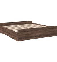 Bettgestell mit Schubladen Braun Eichen-Optik 200x200 cm