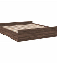 Bettgestell mit Schubladen Braun Eichen-Optik 200x200 cm