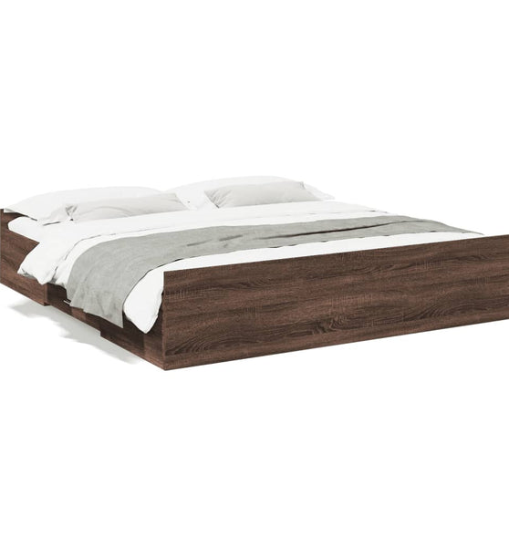 Bettgestell mit Schubladen Braun Eichen-Optik 200x200 cm