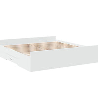 Bettgestell mit Schubladen Weiß 180x200 cm Holzwerkstoff