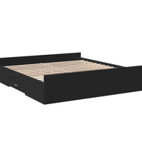 Bettgestell mit Schubladen Schwarz 180x200 cm Holzwerkstoff