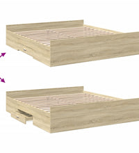 Bettgestell mit Schubladen Sonoma-Eiche 180x200cm Holzwerkstoff