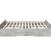 Bettgestell mit Schubladen Betongrau 180x200 cm Holzwerkstoff