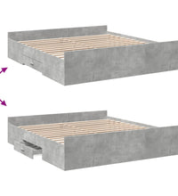 Bettgestell mit Schubladen Betongrau 180x200 cm Holzwerkstoff