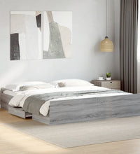 Bettgestell mit Schubladen Grau Sonoma 180x200cm Holzwerkstoff