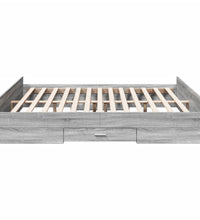 Bettgestell mit Schubladen Grau Sonoma 180x200cm Holzwerkstoff