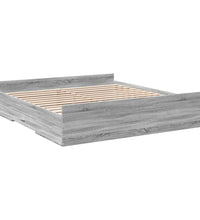 Bettgestell mit Schubladen Grau Sonoma 180x200cm Holzwerkstoff