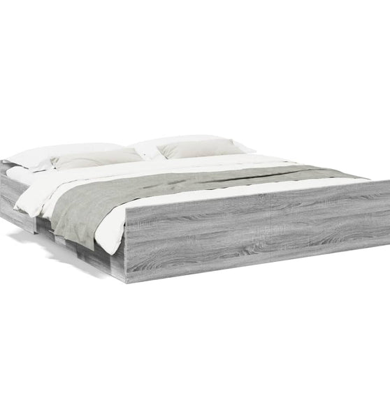 Bettgestell mit Schubladen Grau Sonoma 180x200cm Holzwerkstoff