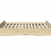 Bettgestell mit Schubladen Sonoma-Eiche 160x200cm Holzwerkstoff