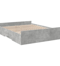 Bettgestell mit Schubladen Betongrau 160x200 cm Holzwerkstoff