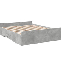Bettgestell mit Schubladen Betongrau 160x200 cm Holzwerkstoff