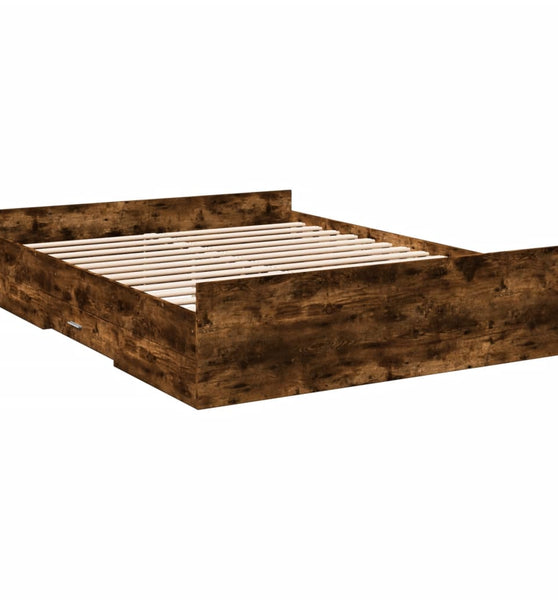 Bettgestell mit Schubladen Räuchereiche 160x200cm Holzwerkstoff