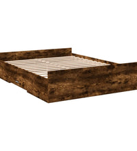 Bettgestell mit Schubladen Räuchereiche 160x200cm Holzwerkstoff