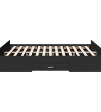 Bettgestell mit Schubladen Schwarz 150x200 cm Holzwerkstoff