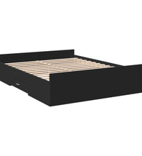 Bettgestell mit Schubladen Schwarz 150x200 cm Holzwerkstoff