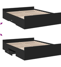 Bettgestell mit Schubladen Schwarz 150x200 cm Holzwerkstoff