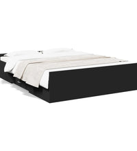 Bettgestell mit Schubladen Schwarz 150x200 cm Holzwerkstoff