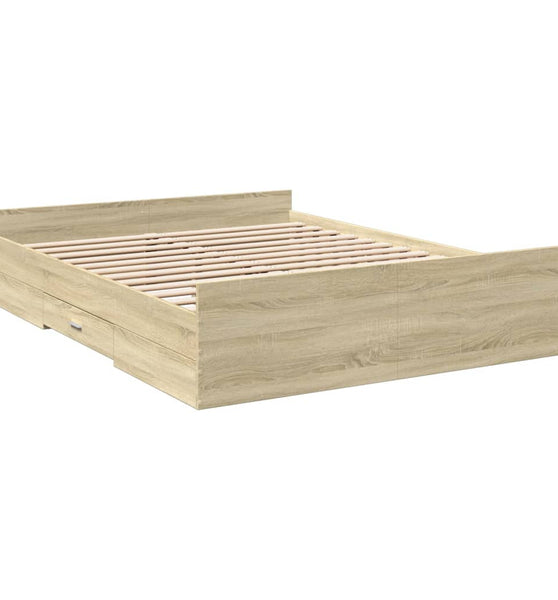 Bettgestell mit Schubladen Sonoma-Eiche 150x200cm Holzwerkstoff