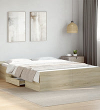 Bettgestell mit Schubladen Sonoma-Eiche 150x200cm Holzwerkstoff