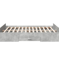 Bettgestell mit Schubladen Betongrau 150x200 cm Holzwerkstoff