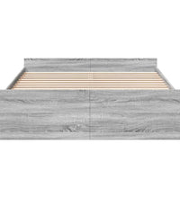 Bettgestell mit Schubladen Grau Sonoma 150x200 cm Holzwerkstoff