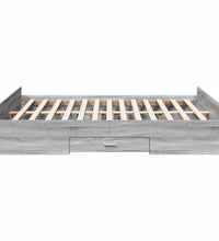 Bettgestell mit Schubladen Grau Sonoma 150x200 cm Holzwerkstoff